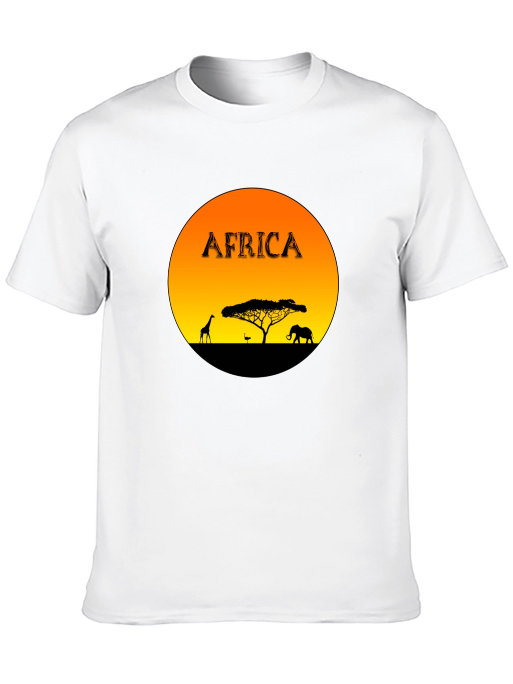 Africa Sunset Graphic Tee - Black Cotton Blend T-Shirt