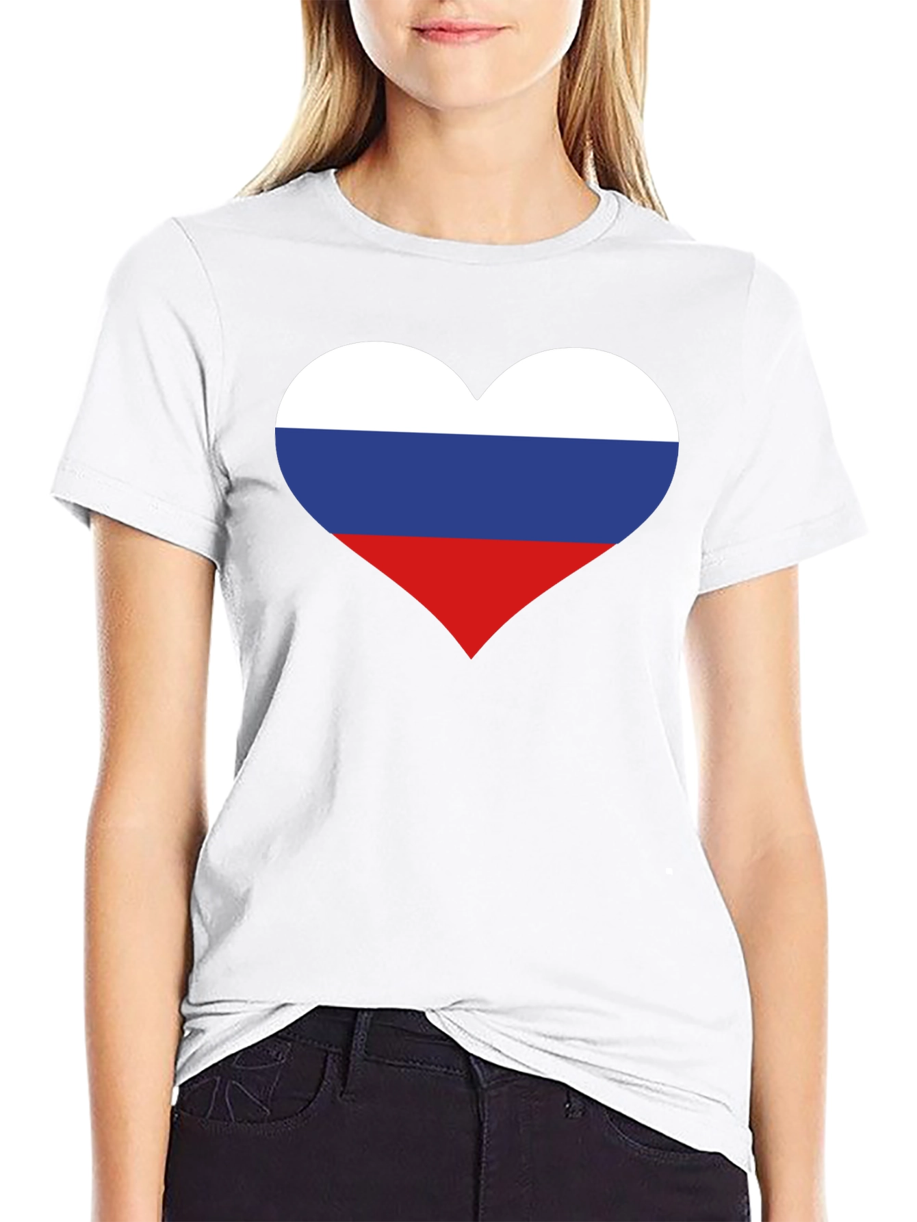 Russian Flag Heart Graphic Tee