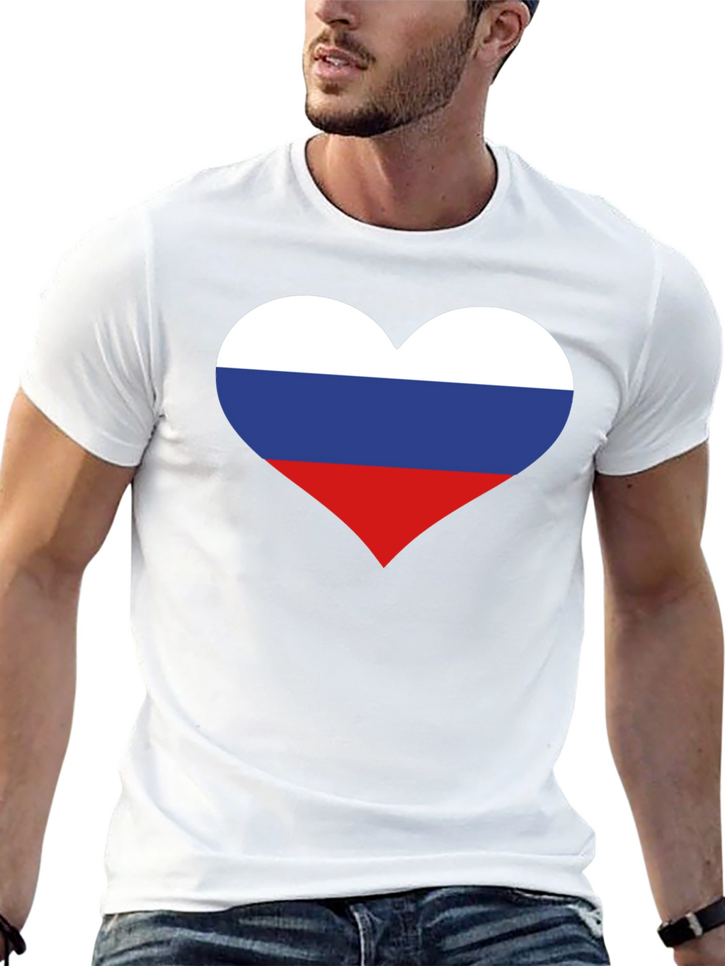 Russian Flag Heart Graphic Tee