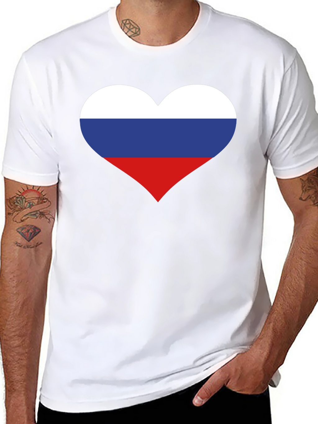 Russian Flag Heart Graphic Tee