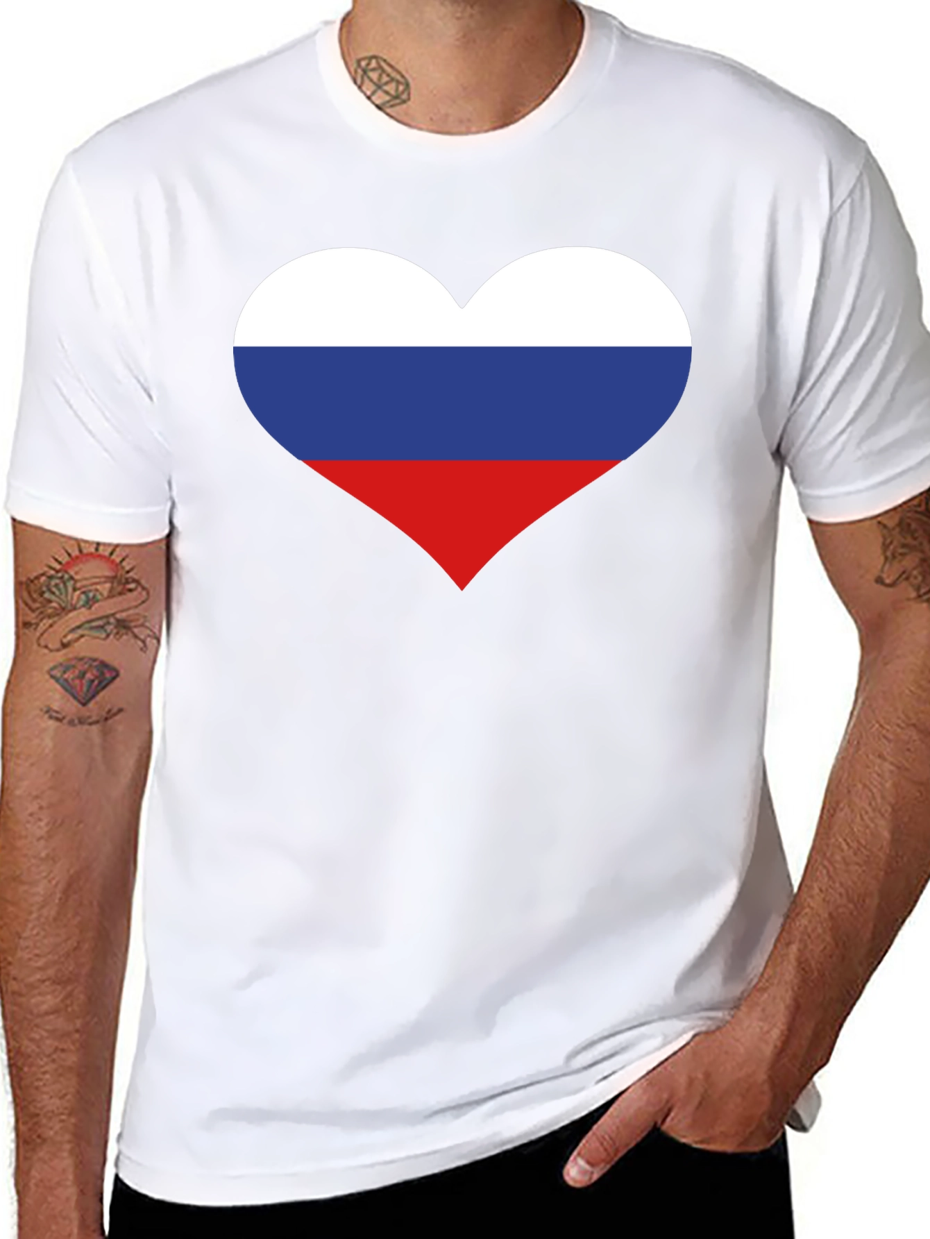 Russian Flag Heart Graphic Tee