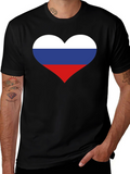 Russian Flag Heart Graphic Tee