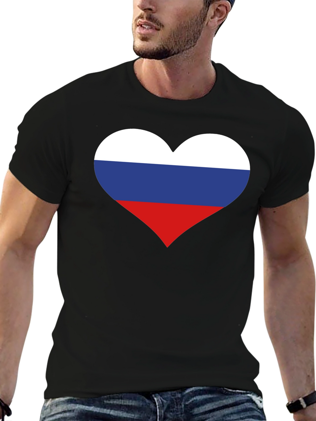 Russian Flag Heart Graphic Tee