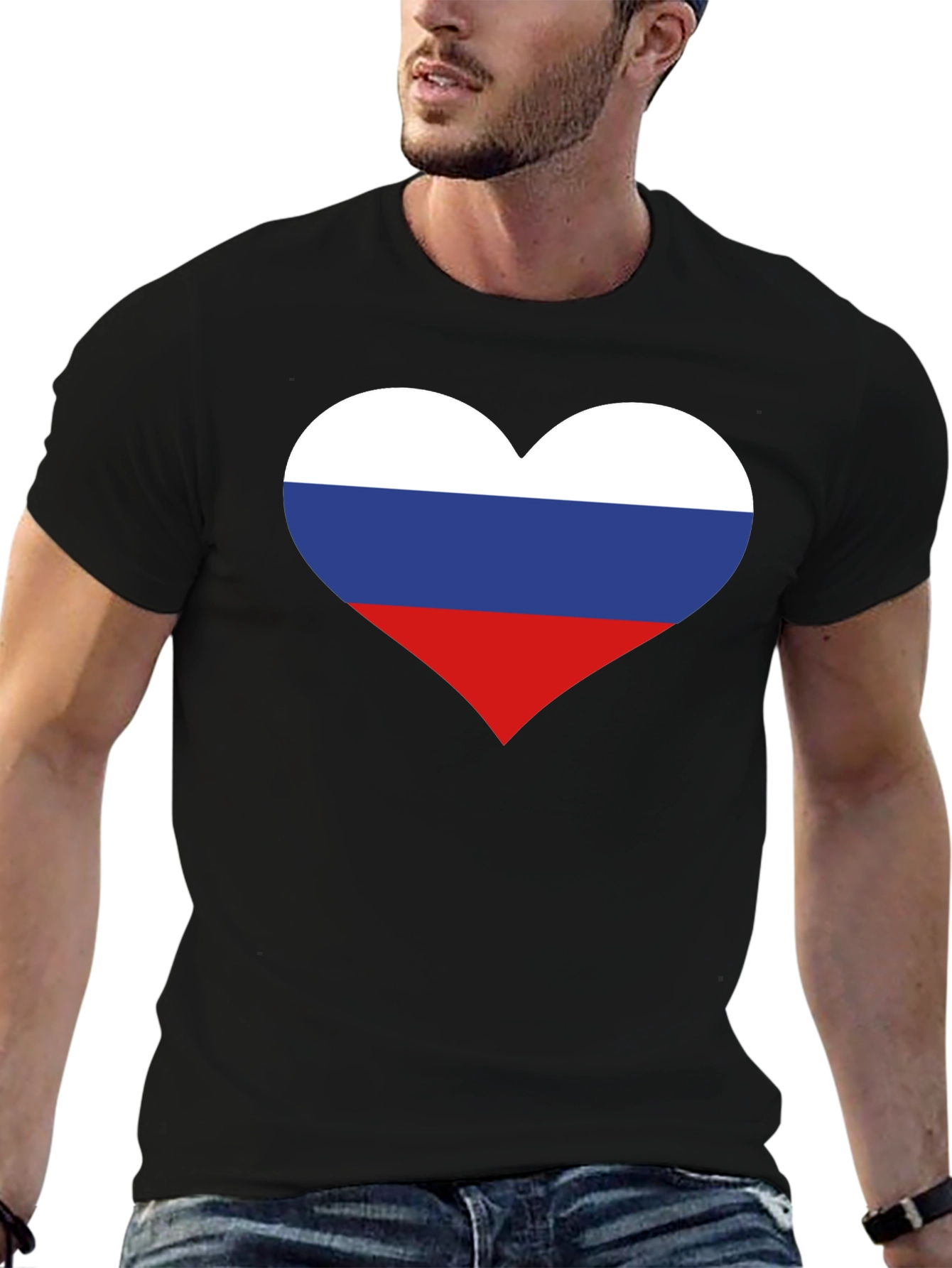 Russian Flag Heart Graphic Tee