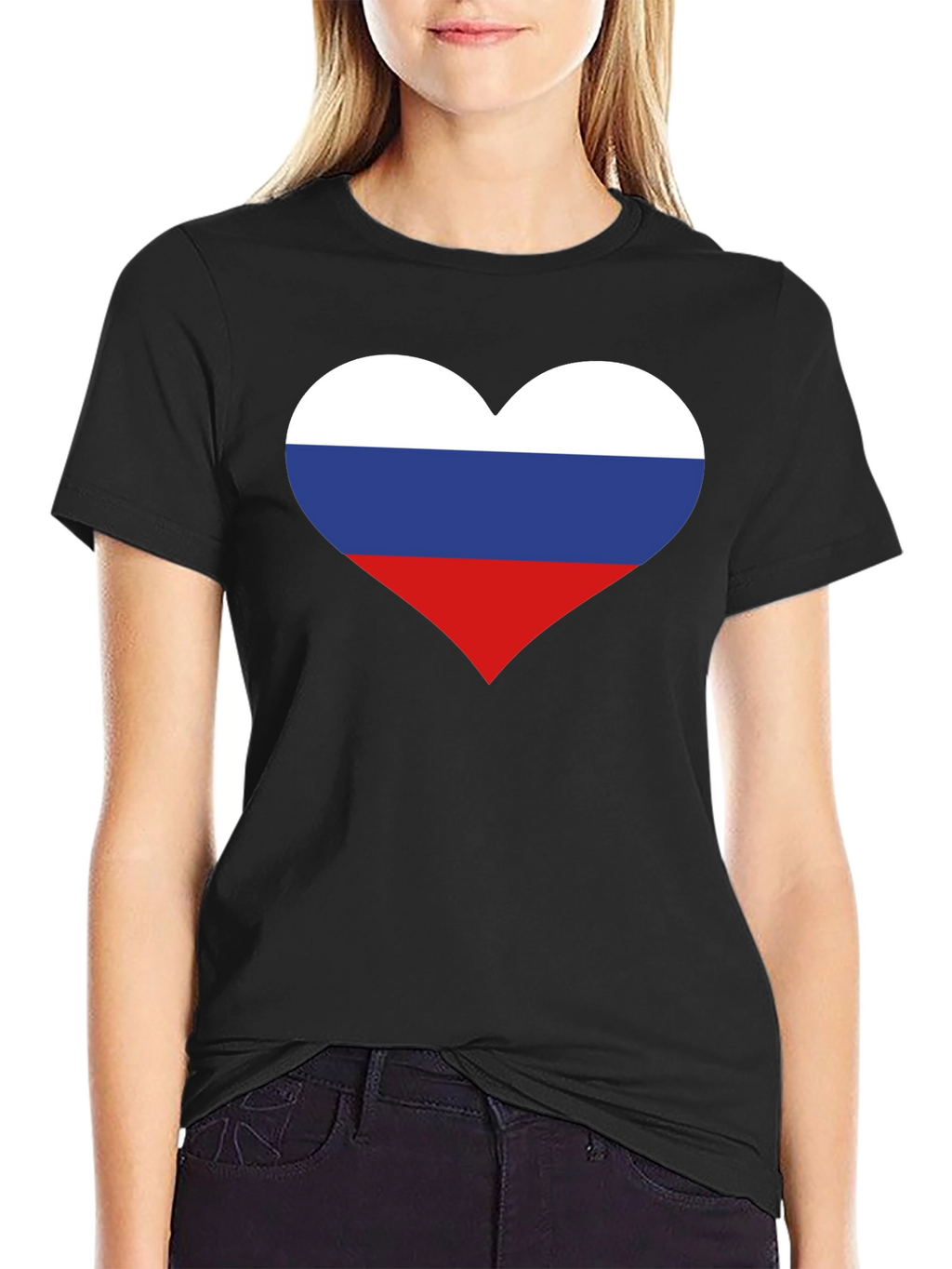 Russian Flag Heart Graphic Tee