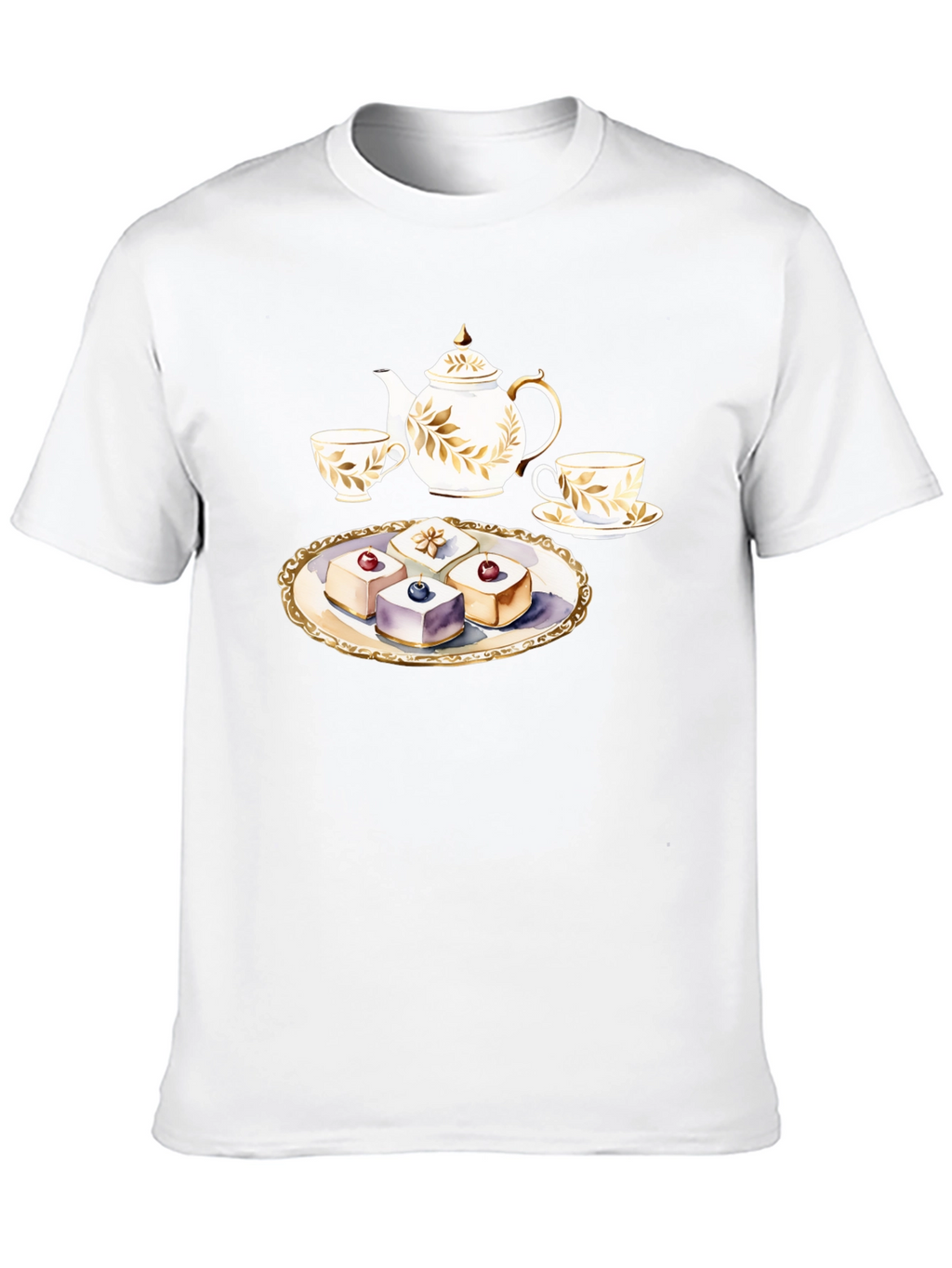 Tea Time T-Shirt: Teapot and Cakes Graphic Tee