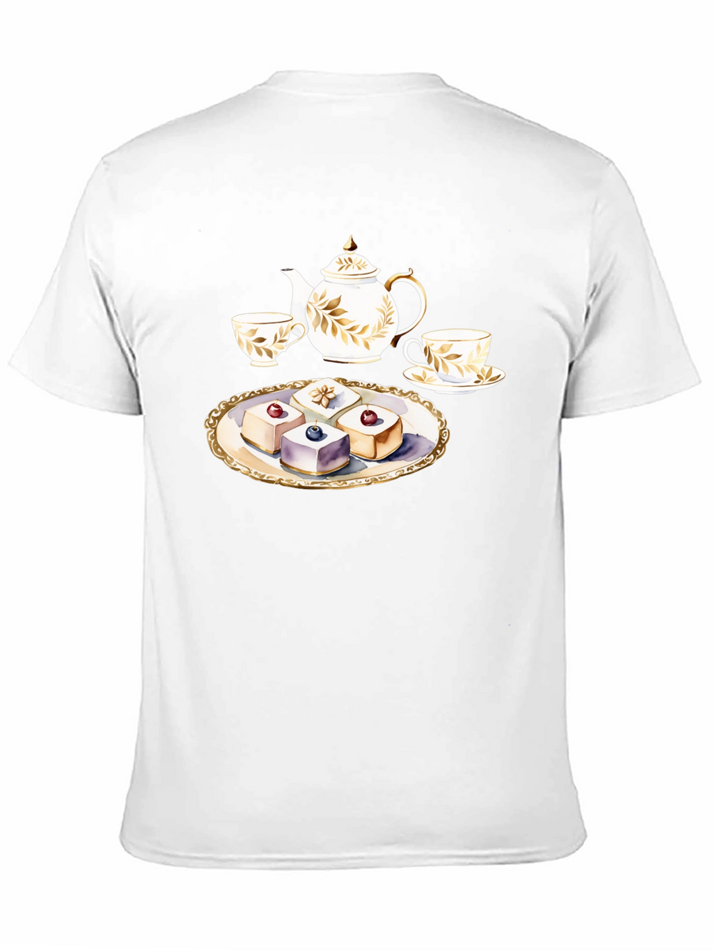 Tea Time T-Shirt: Teapot and Cakes Graphic Tee
