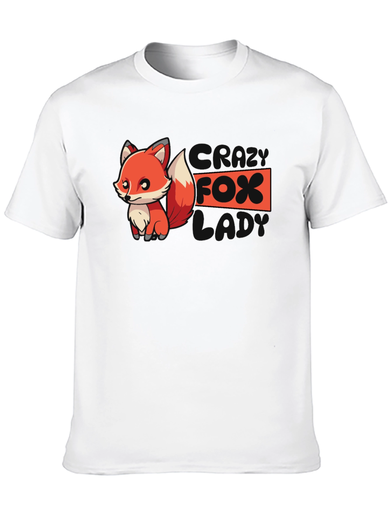 Cool Fox Graphic Tee - Black Cotton T-Shirt