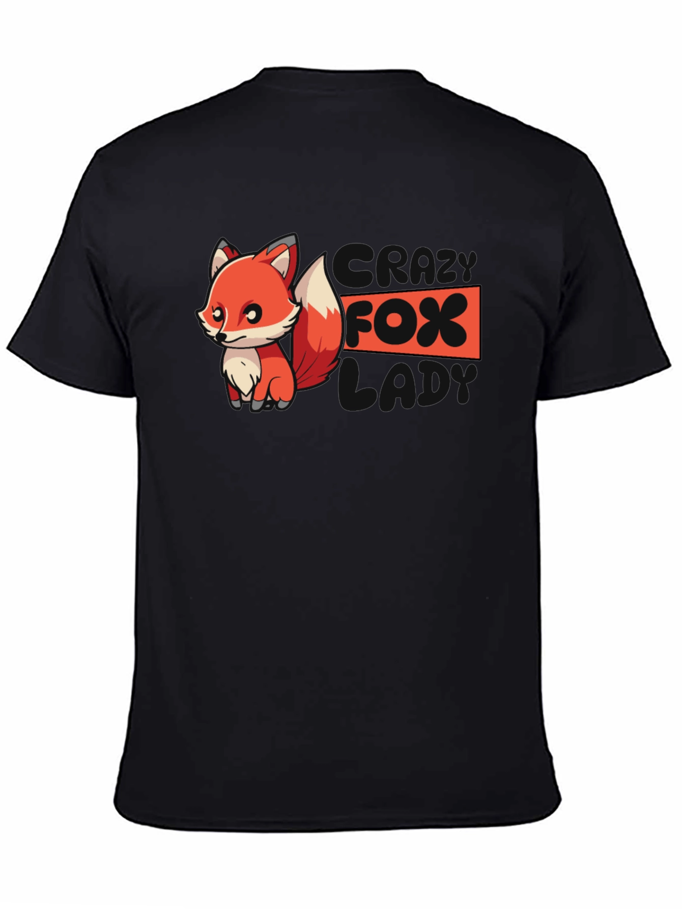 Cool Fox Graphic Tee - Black Cotton T-Shirt