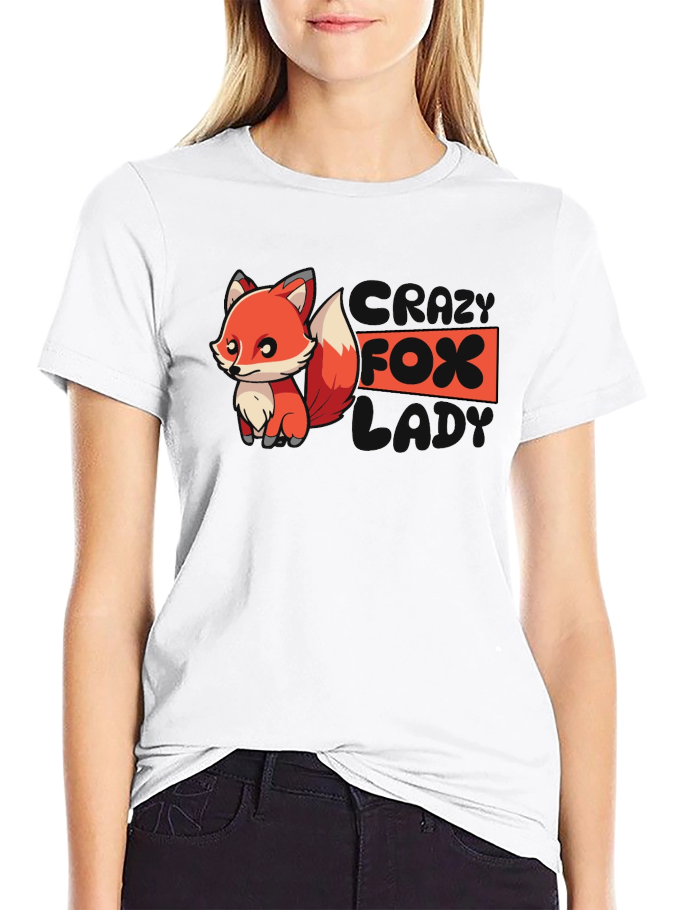 Cool Fox Graphic Tee - Black Cotton T-Shirt