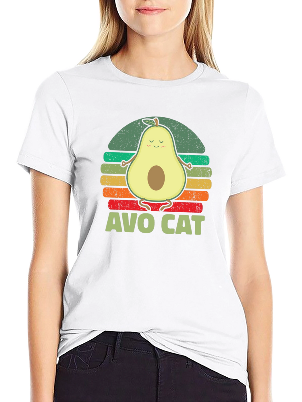 Avo Cat T-Shirt - Avocado Yoga Funny Tee