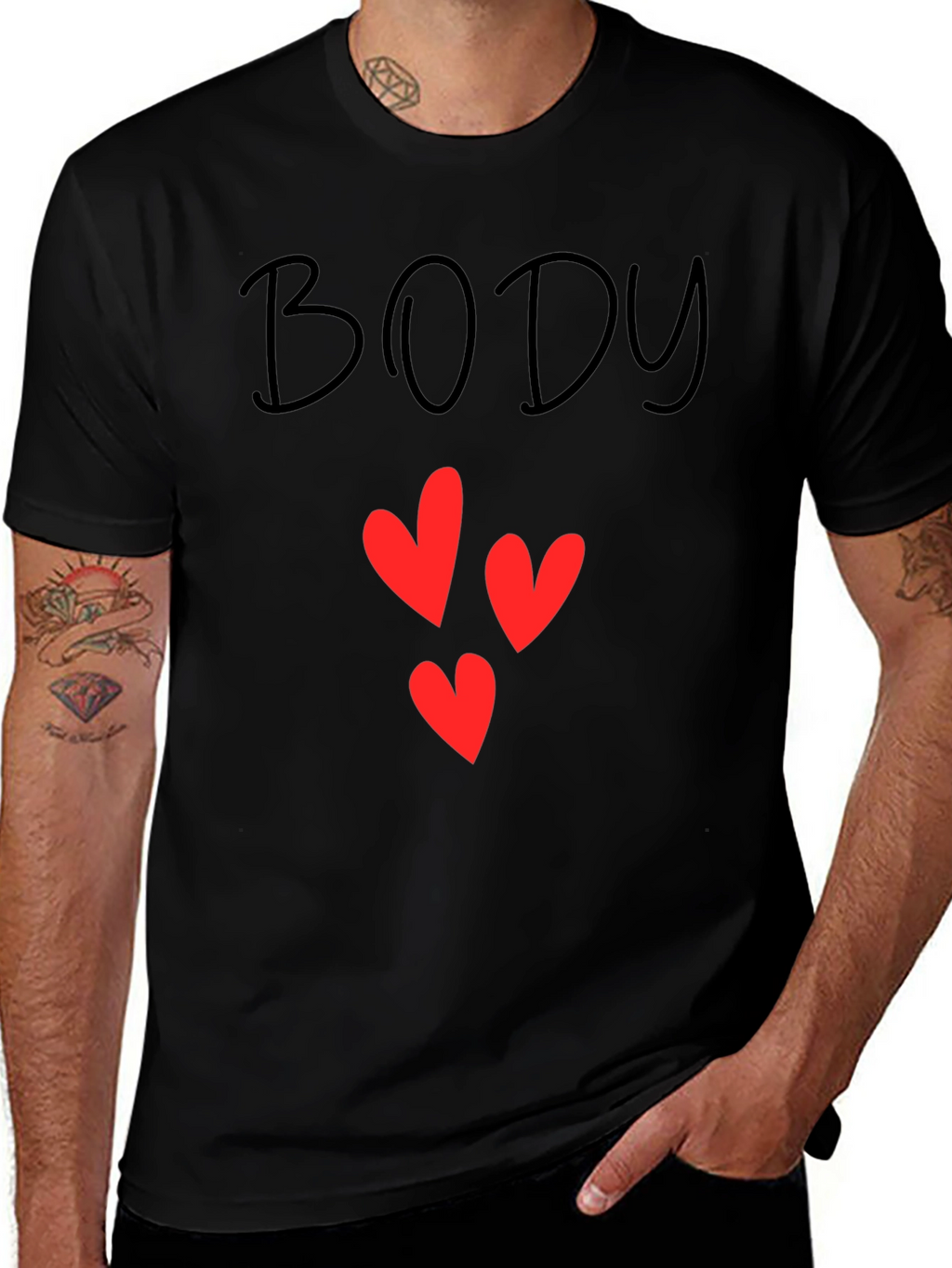 Body Love T-Shirt - Black Graphic Tee