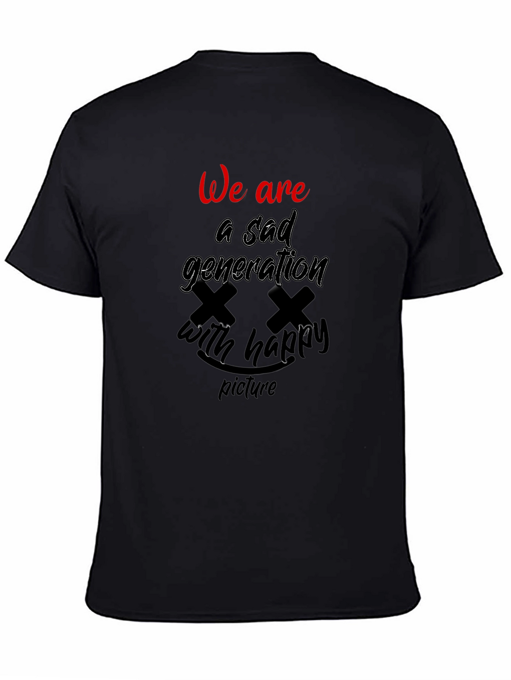 Sad Generation Graphic Tee - Trendy Black T-Shirt