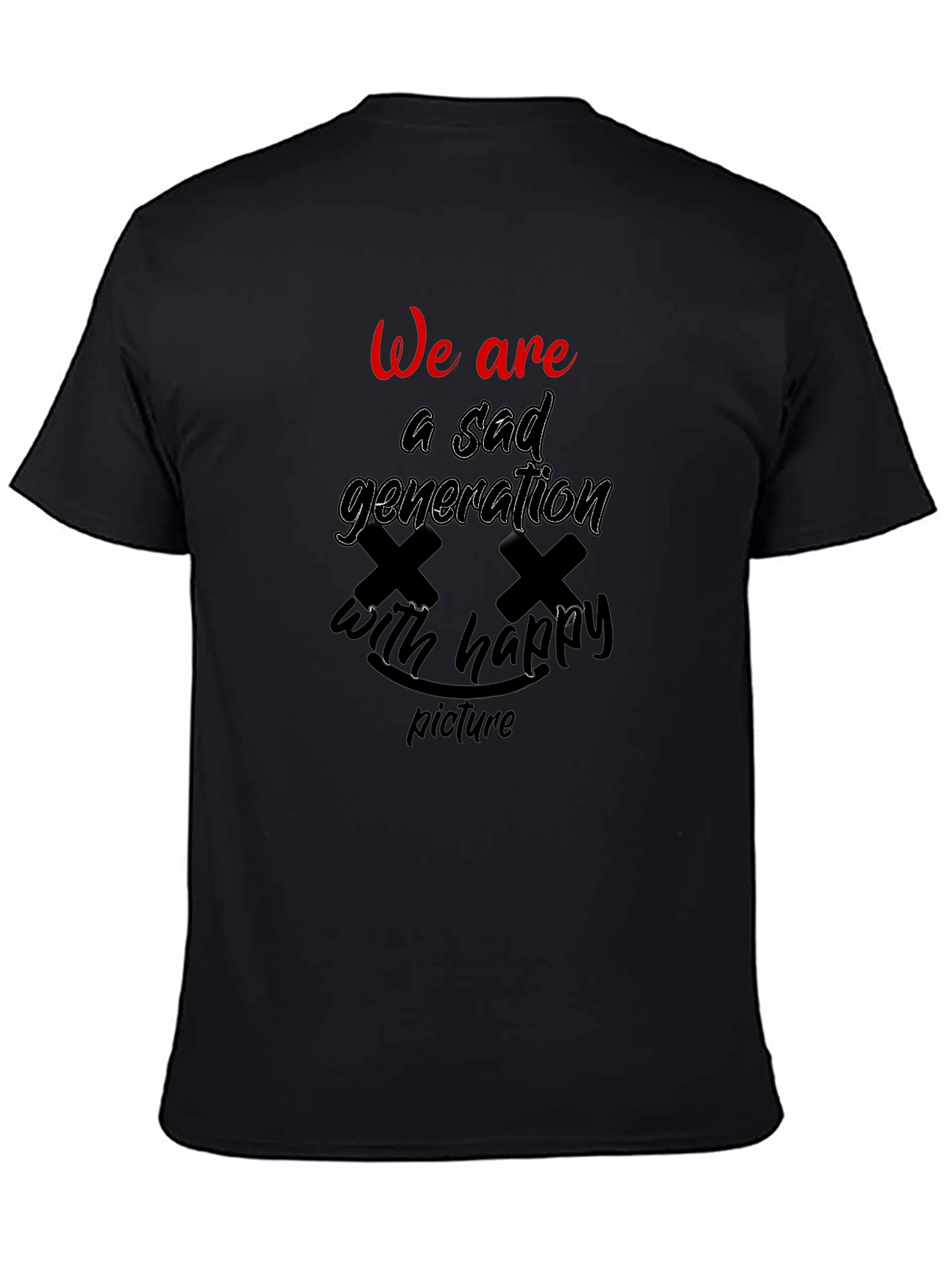 Sad Generation Graphic Tee - Trendy Black T-Shirt