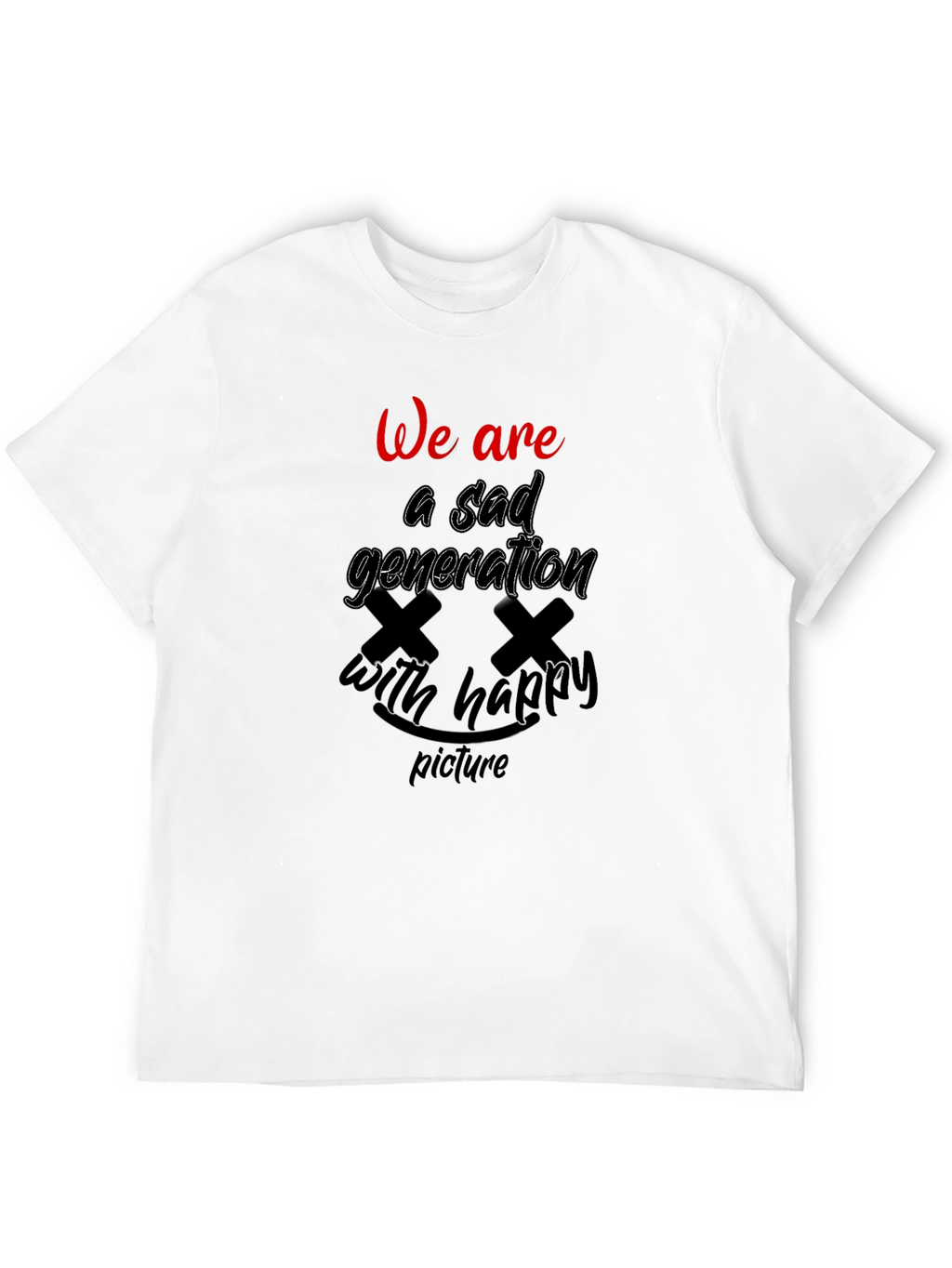 Sad Generation Graphic Tee - Trendy Black T-Shirt