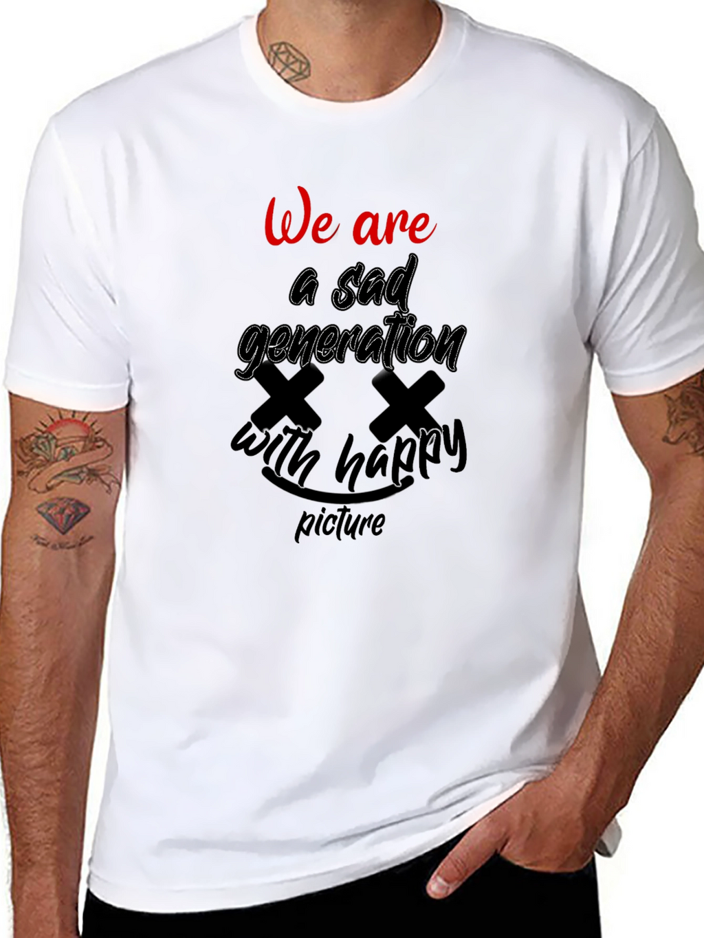 Sad Generation Graphic Tee - Trendy Black T-Shirt