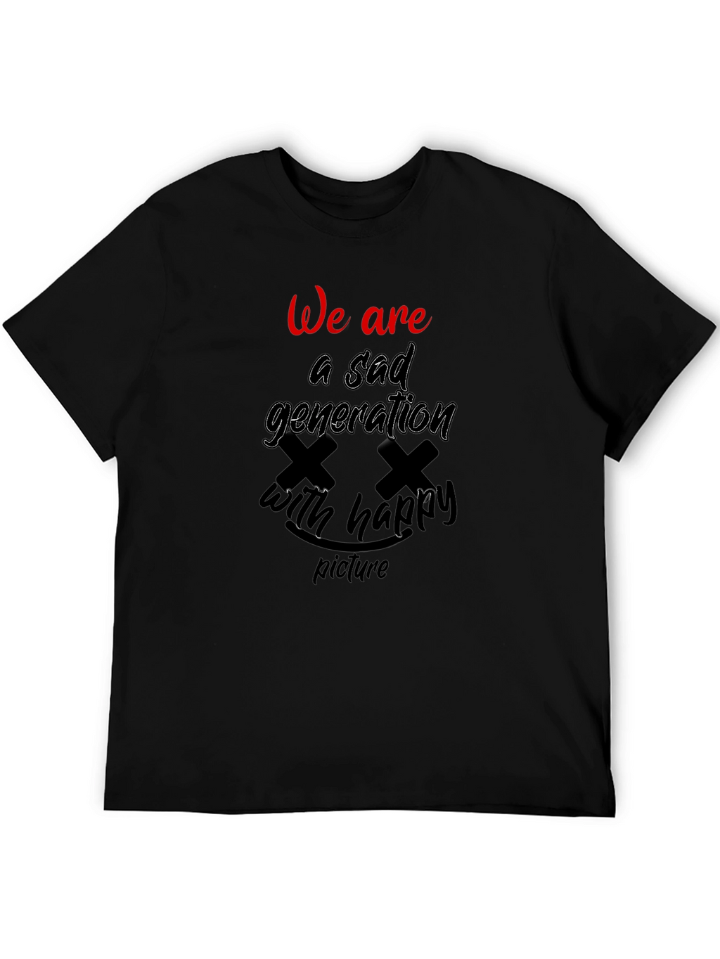 Sad Generation Graphic Tee - Trendy Black T-Shirt