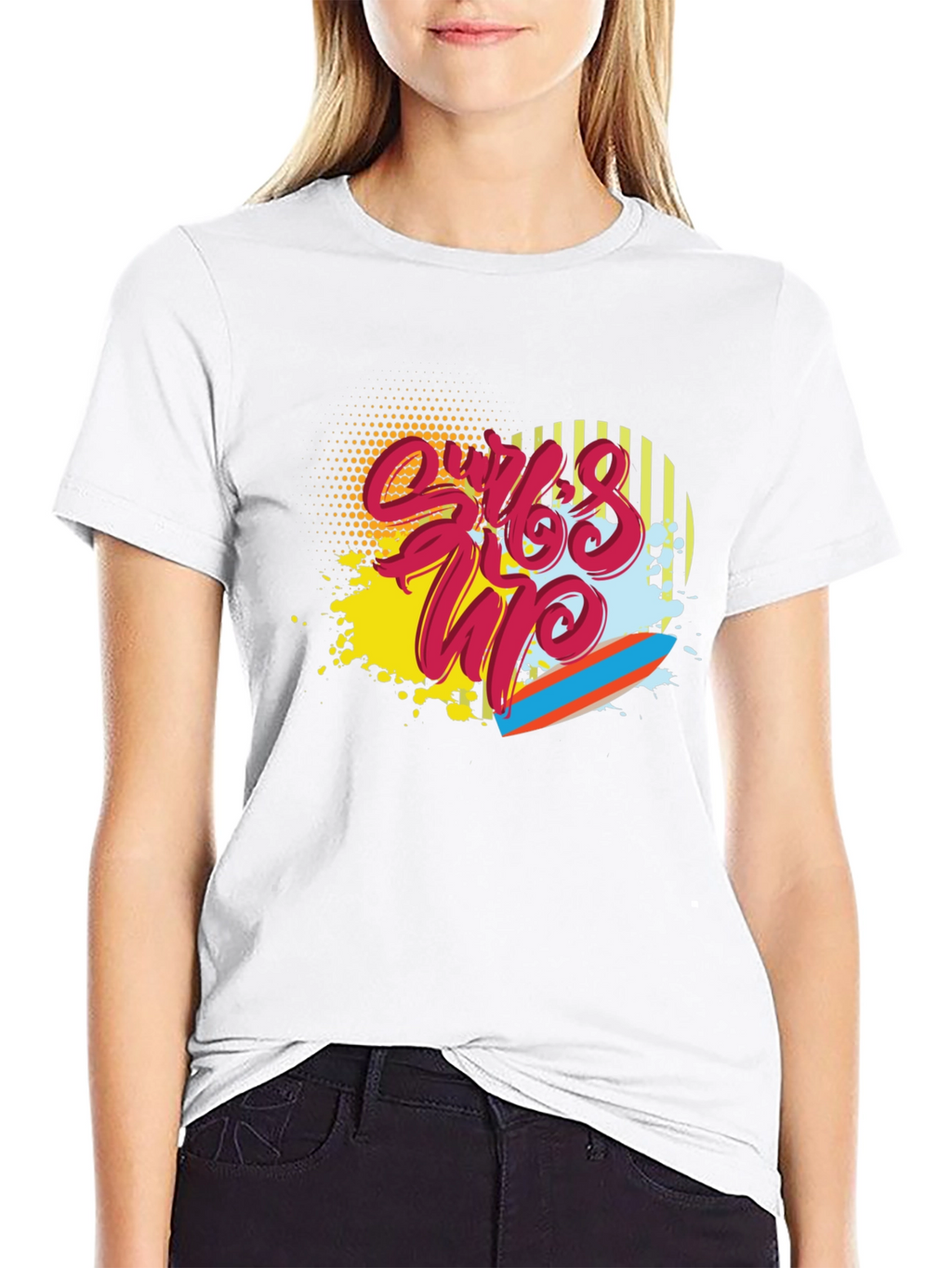 Surfs Up Graphic Tee - Black Cotton Blend