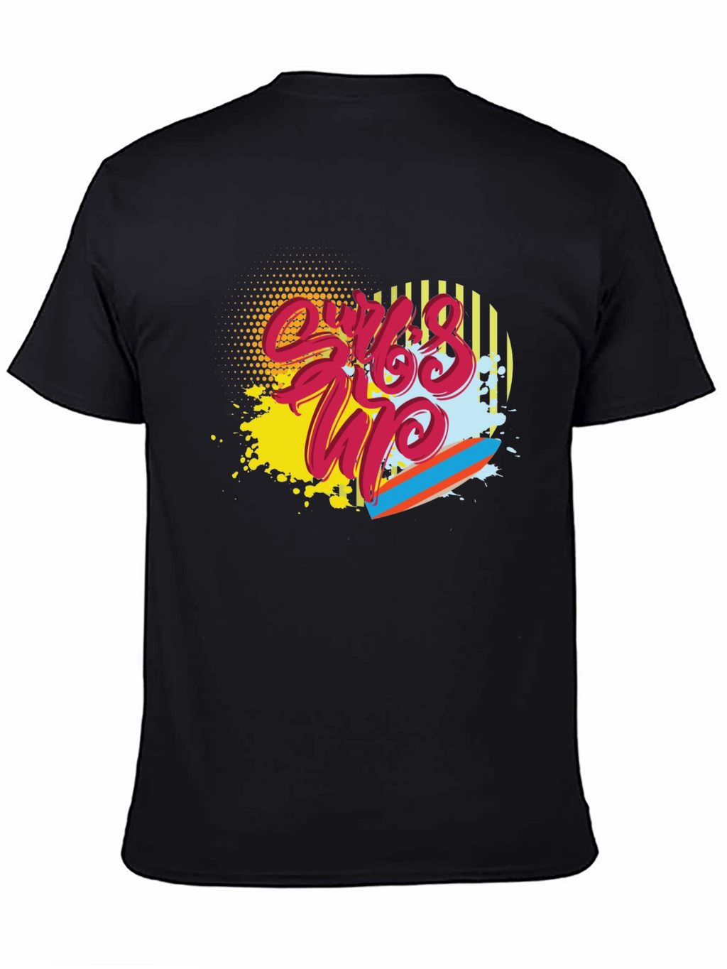 Surfs Up Graphic Tee - Black Cotton Blend
