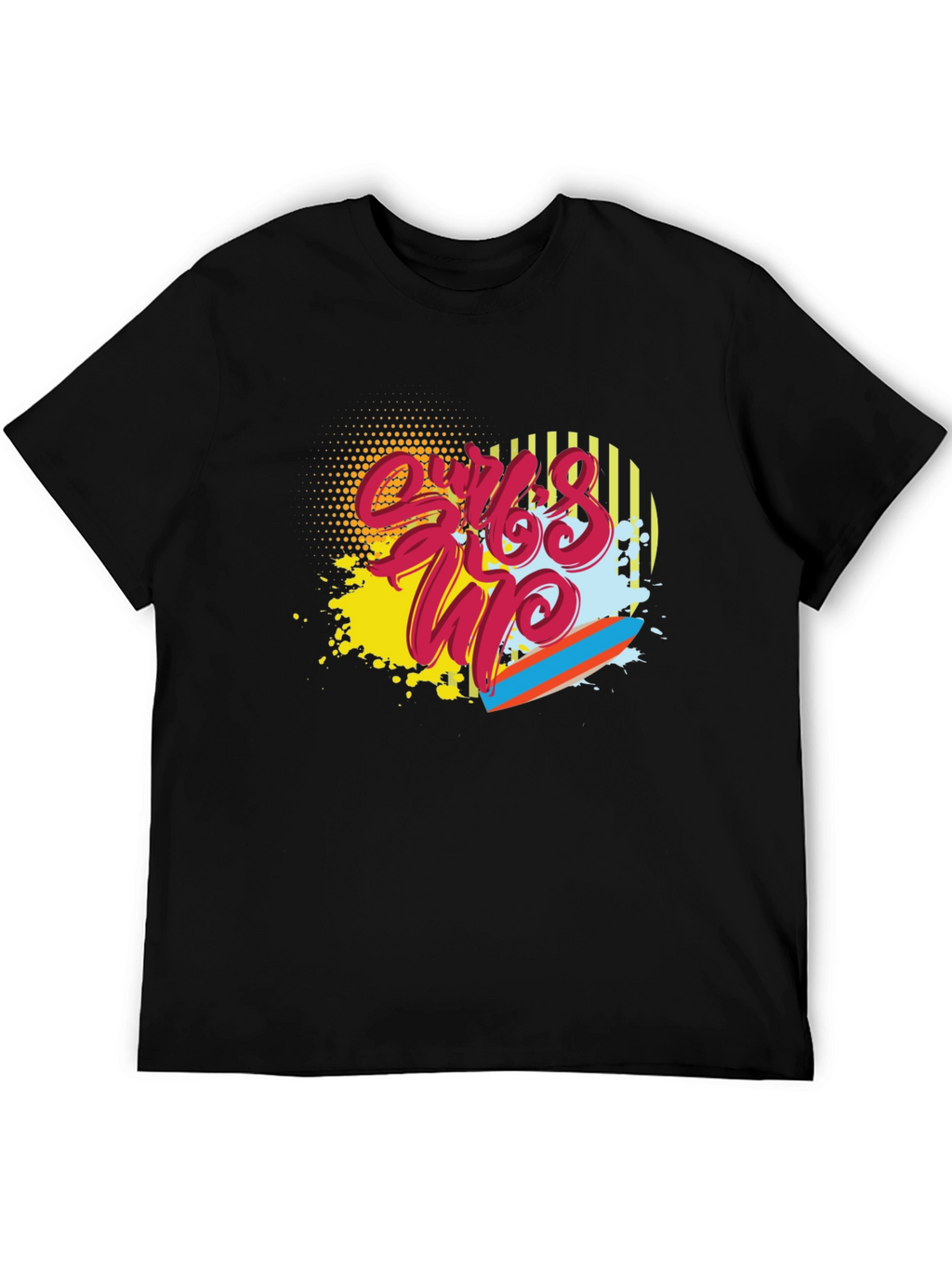 Surfs Up Graphic Tee - Black Cotton Blend