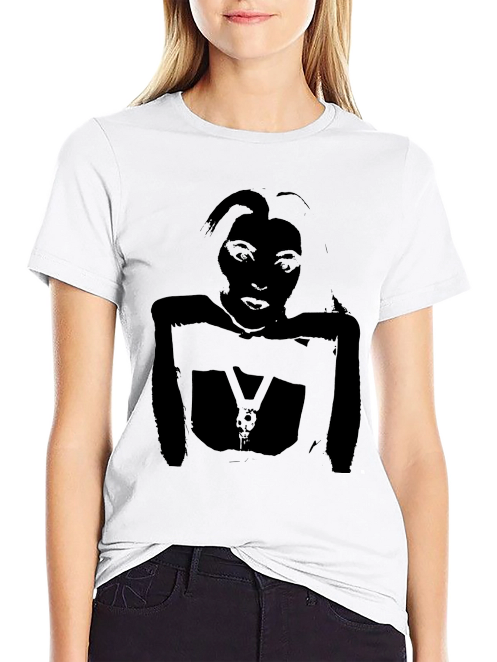 Graphic Tee - Black Silhouette Print