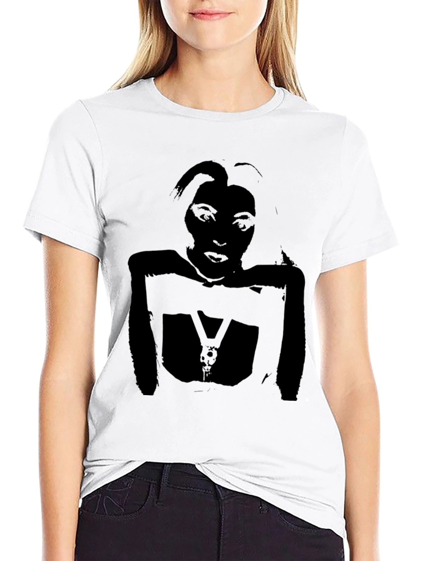 Graphic Tee - Black Silhouette Print