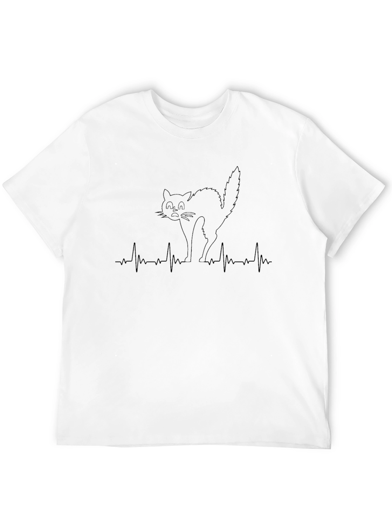 Cat ECG Heartbeat T-Shirt