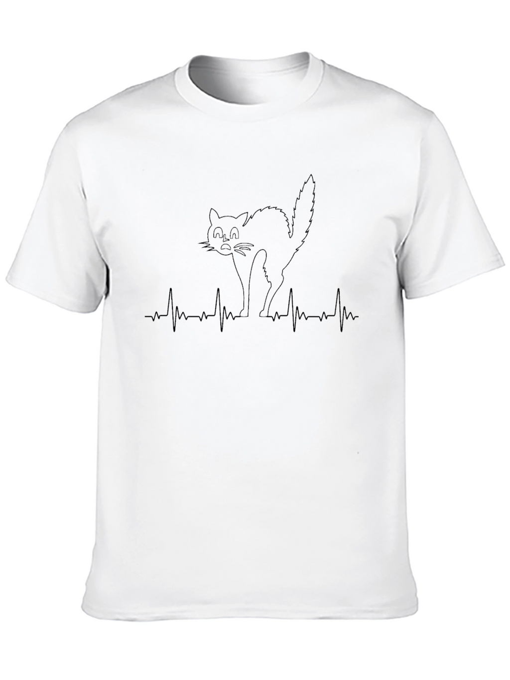 Cat ECG Heartbeat T-Shirt