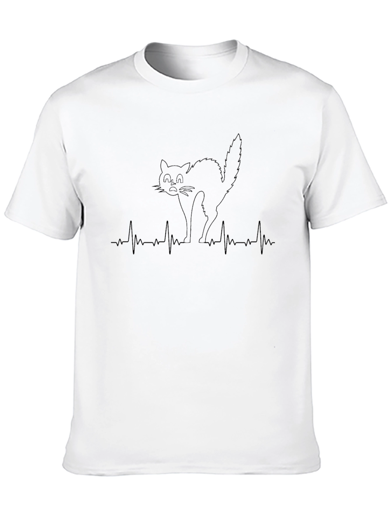 Cat ECG Heartbeat T-Shirt