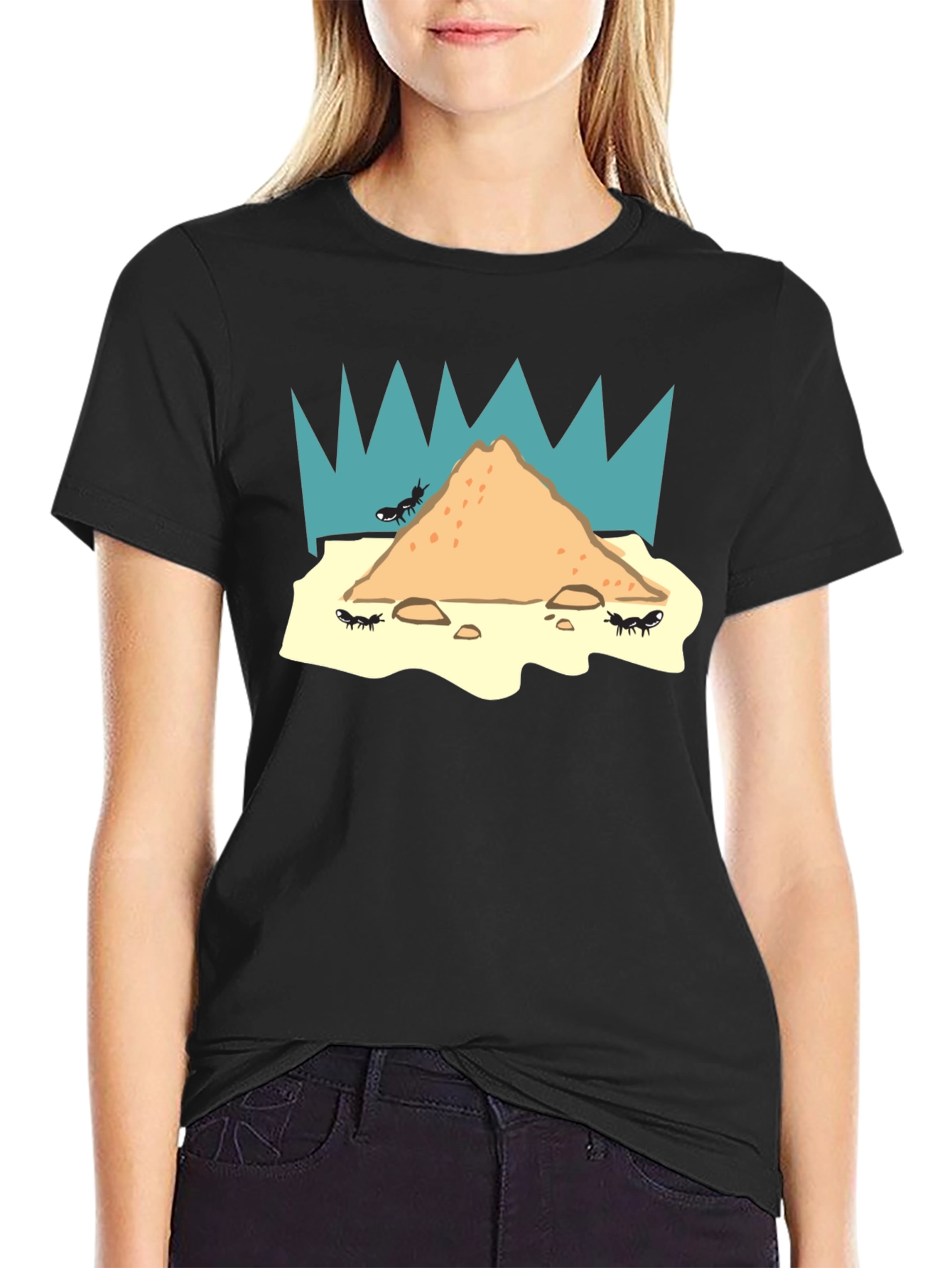 Ant Hill T-Shirt - Black Unique Graphic Tee