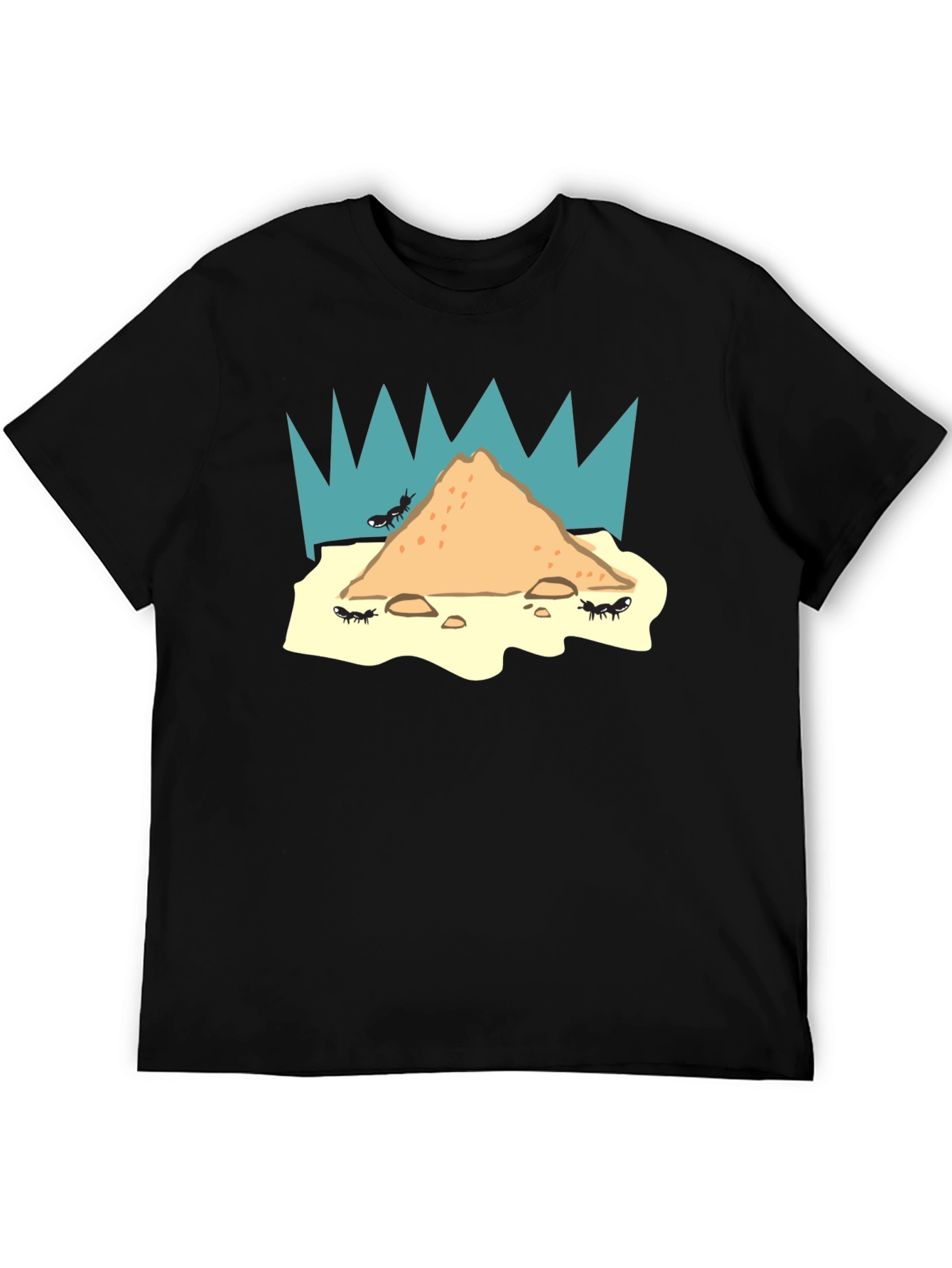 Ant Hill T-Shirt - Black Unique Graphic Tee