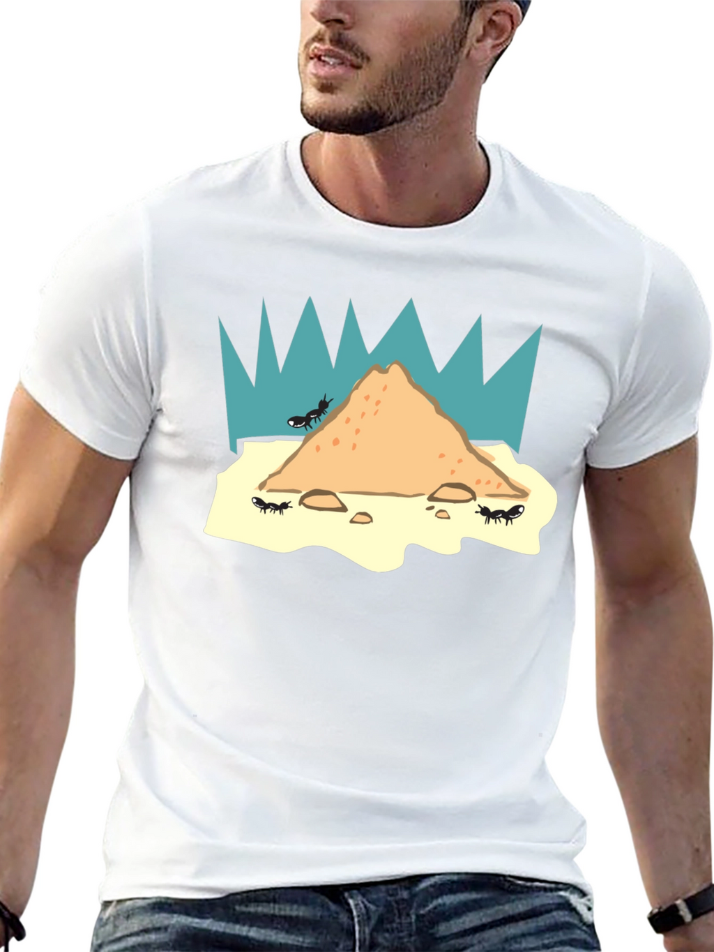 Ant Hill T-Shirt - Black Unique Graphic Tee