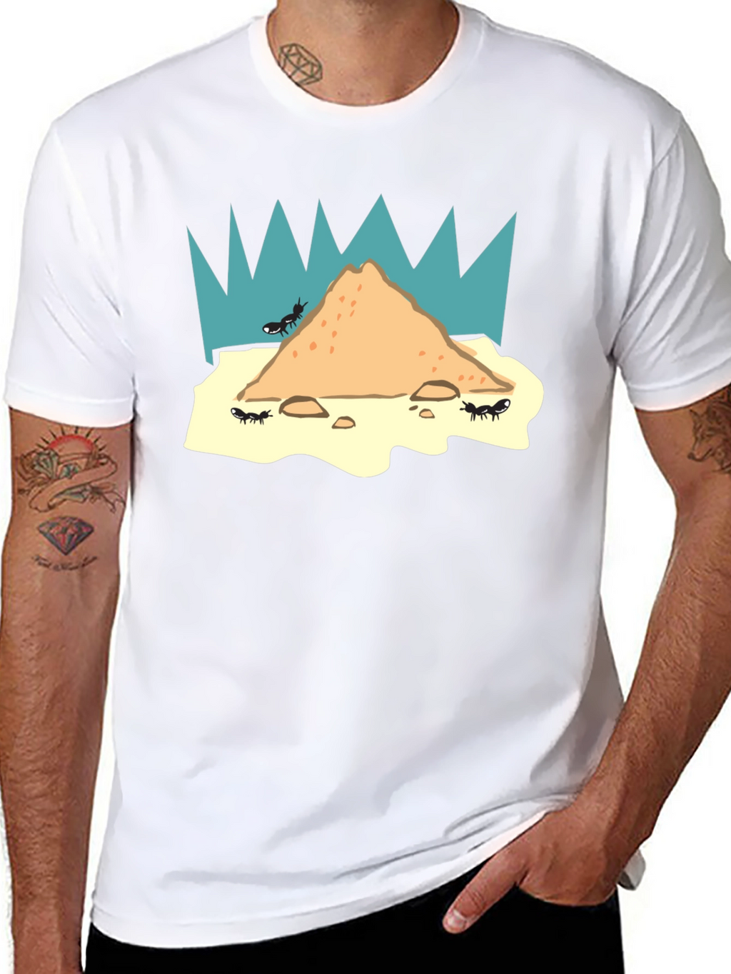 Ant Hill T-Shirt - Black Unique Graphic Tee