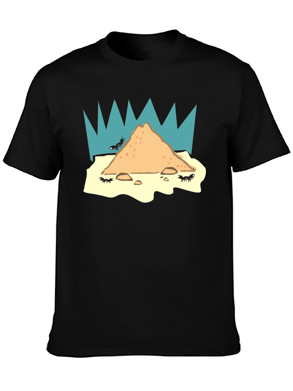 Ant Hill T-Shirt - Black Unique Graphic Tee