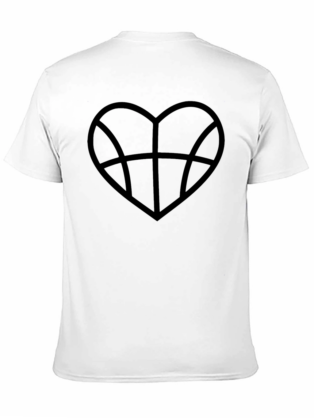 Basketball Heart Graphic Tee - Black Cotton T-Shirt