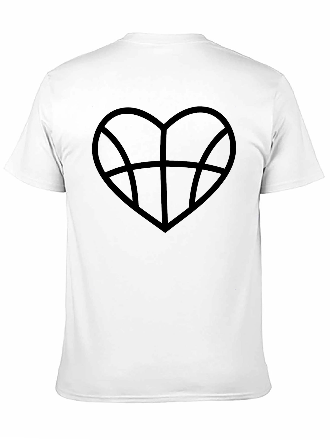 Basketball Heart Graphic Tee - Black Cotton T-Shirt