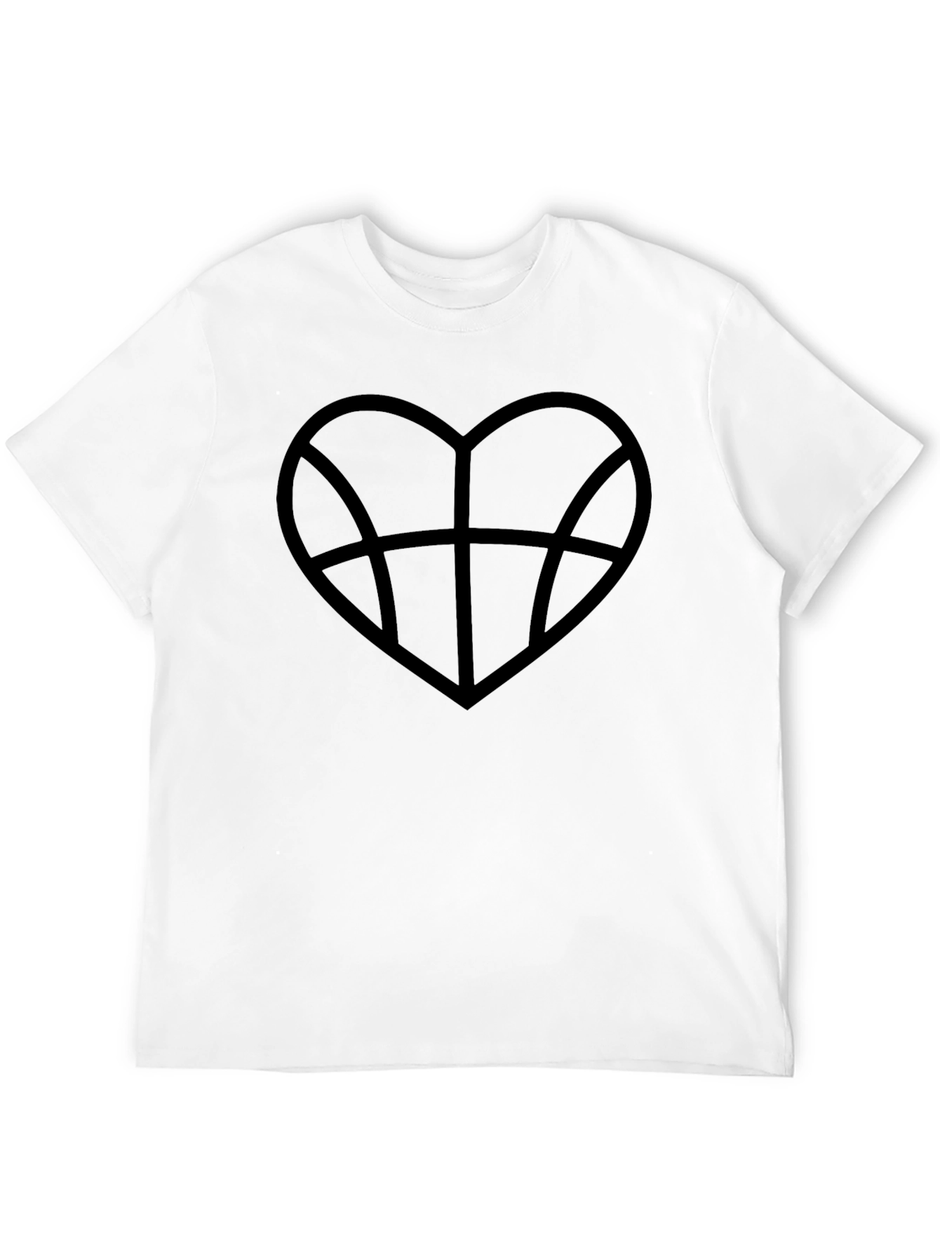 Basketball Heart Graphic Tee - Black Cotton T-Shirt