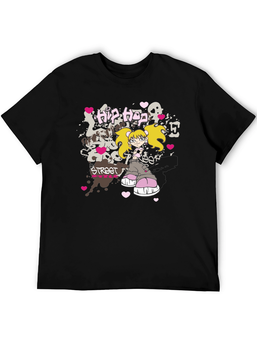 Hip Hop Street Style Black T-Shirt