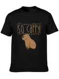 So Cappy Capybara Black T-Shirt - Funny Graphic Tee