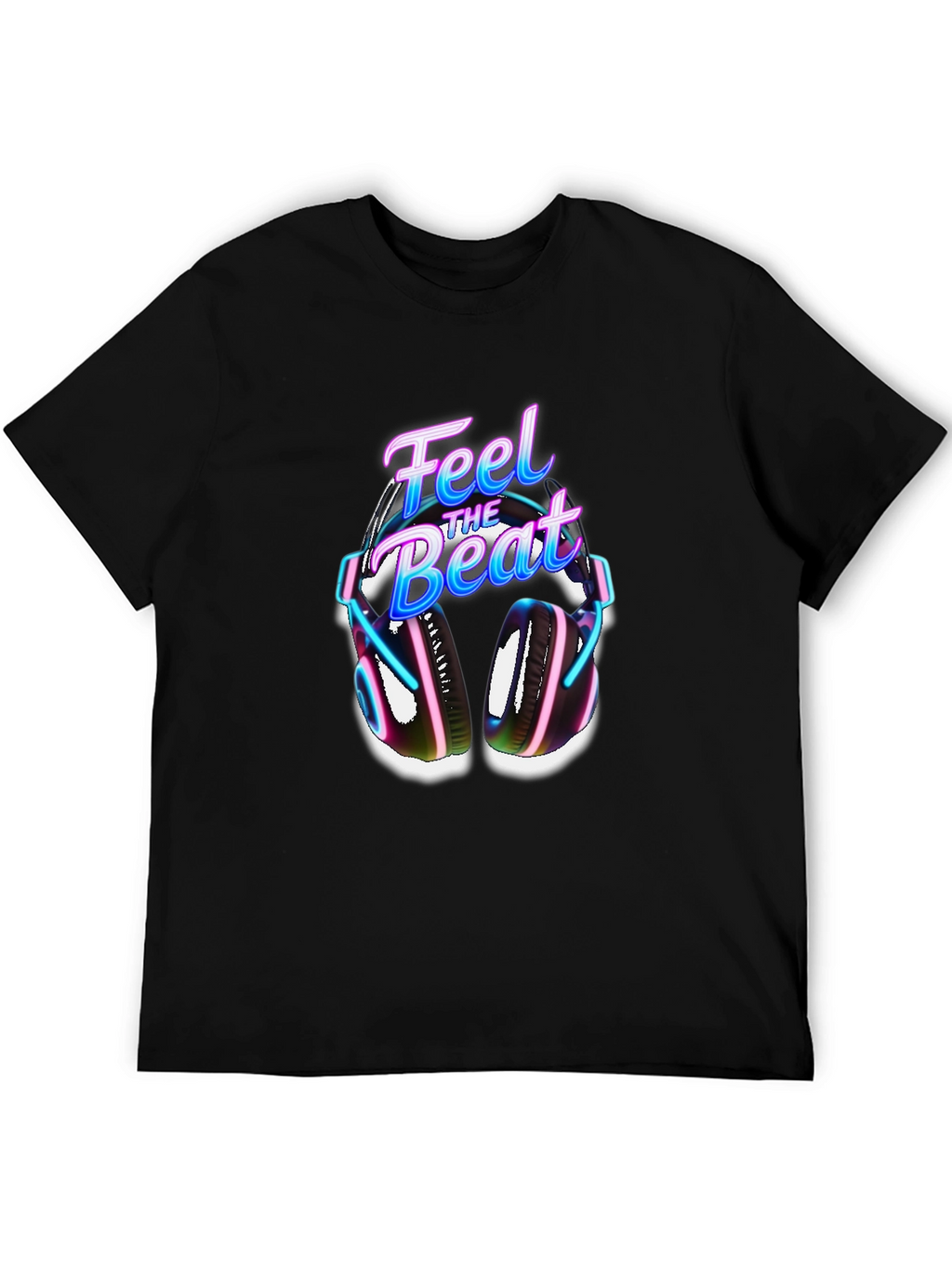 Feel The Beat Graphic Tee - Black Cotton Blend