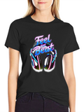 Feel The Beat Graphic Tee - Black Cotton Blend