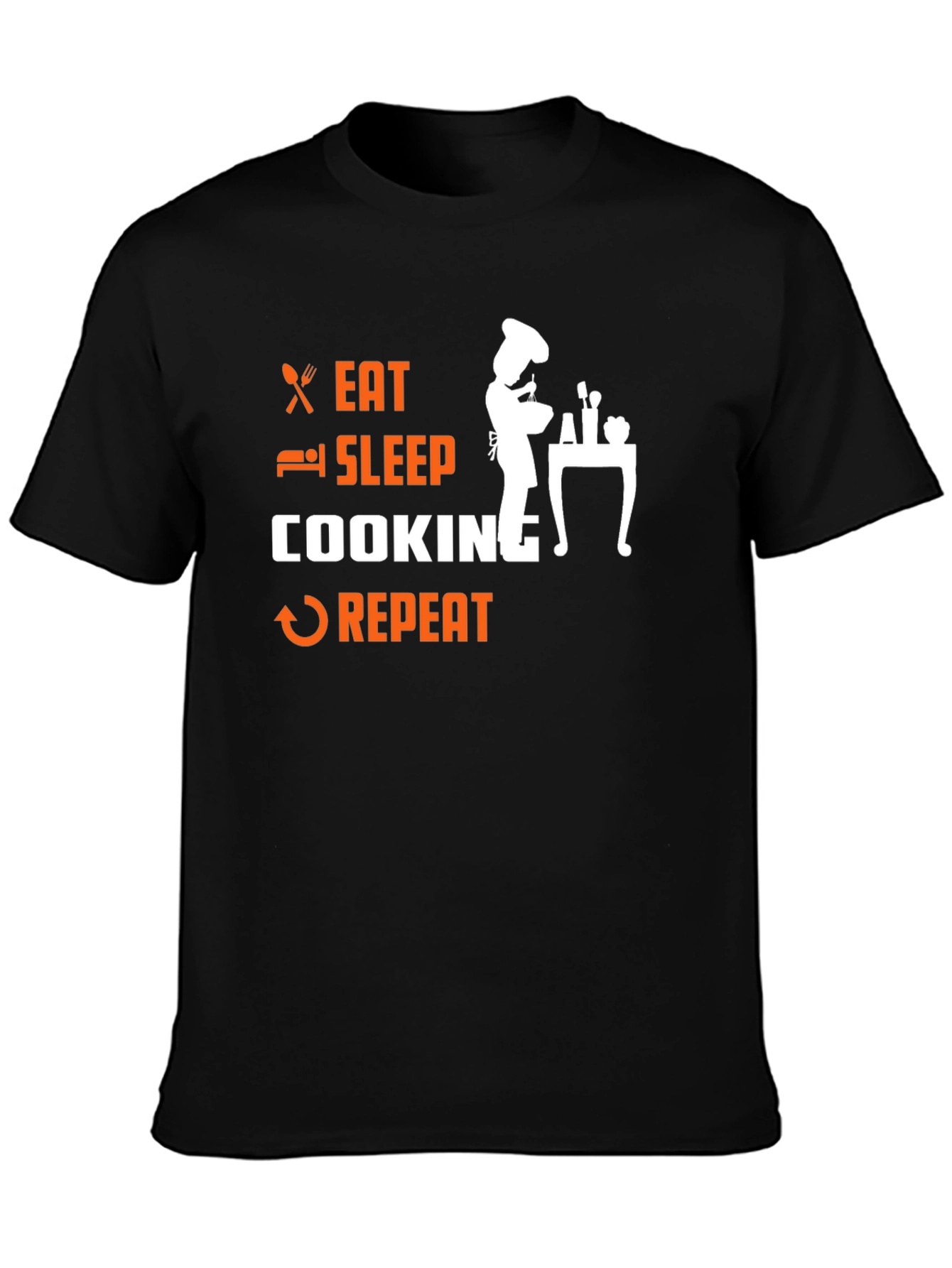 Eat Sleep Cooking Repeat Graphic T-Shirt