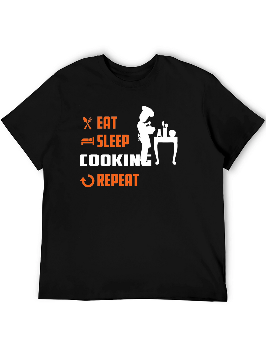 Eat Sleep Cooking Repeat Graphic T-Shirt