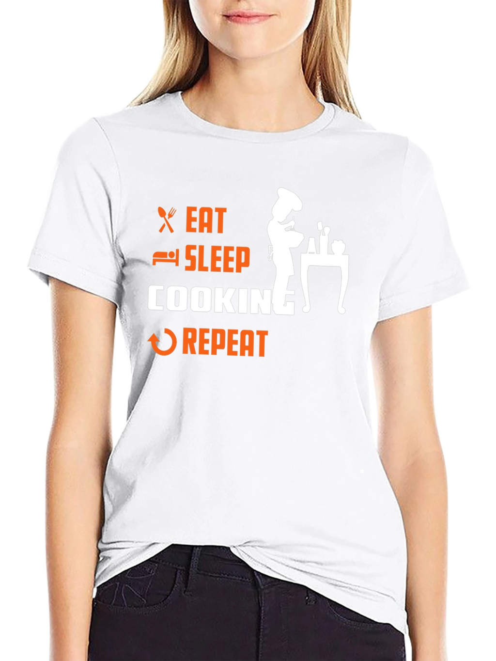 Eat Sleep Cooking Repeat Graphic T-Shirt