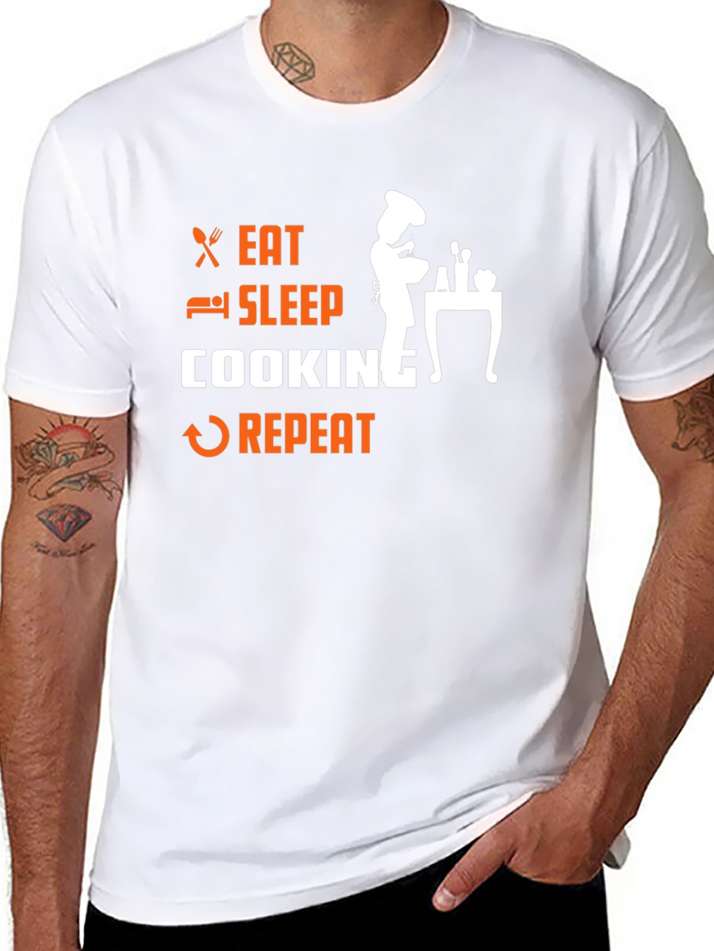 Eat Sleep Cooking Repeat Graphic T-Shirt