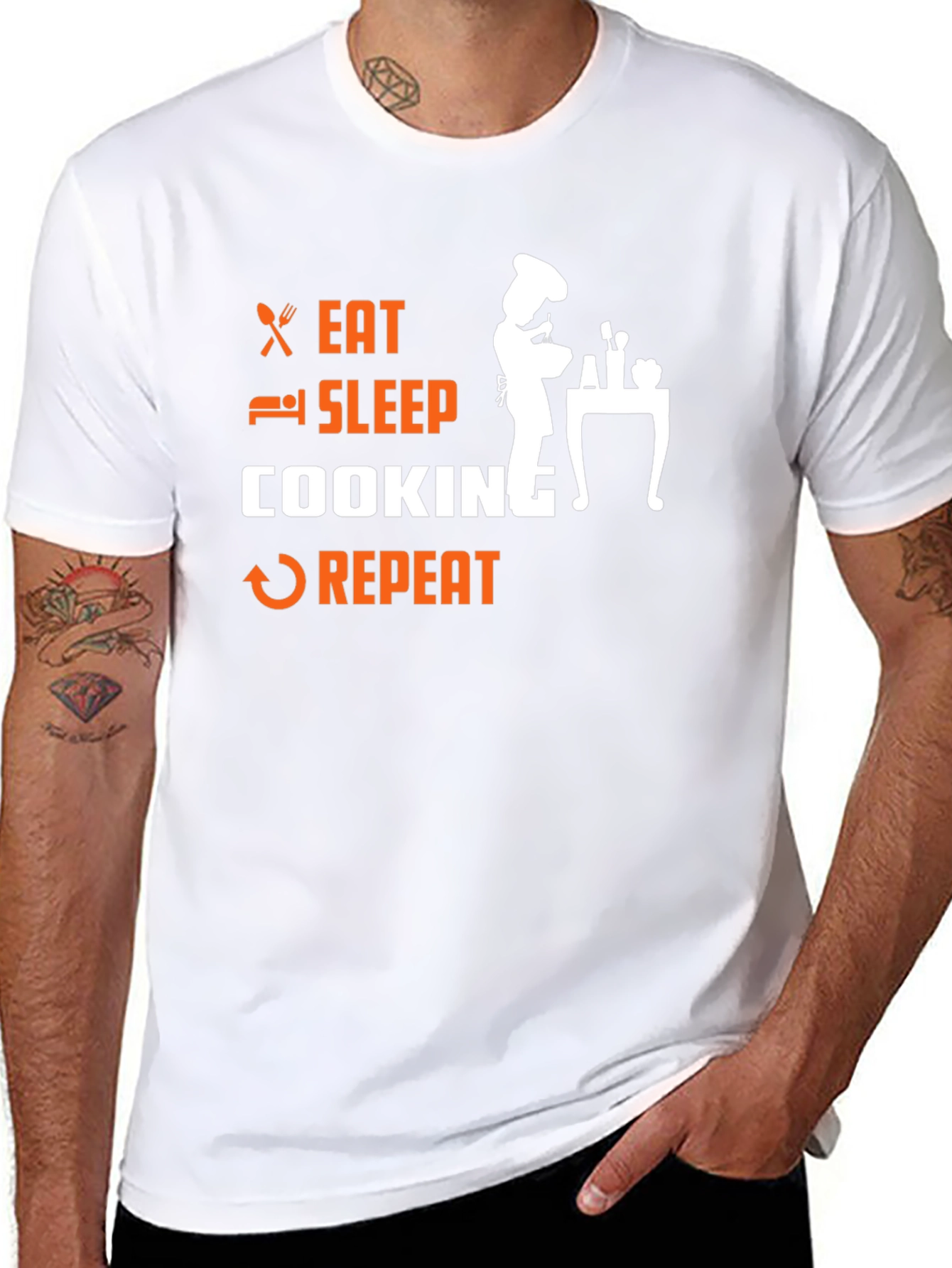 Eat Sleep Cooking Repeat Graphic T-Shirt