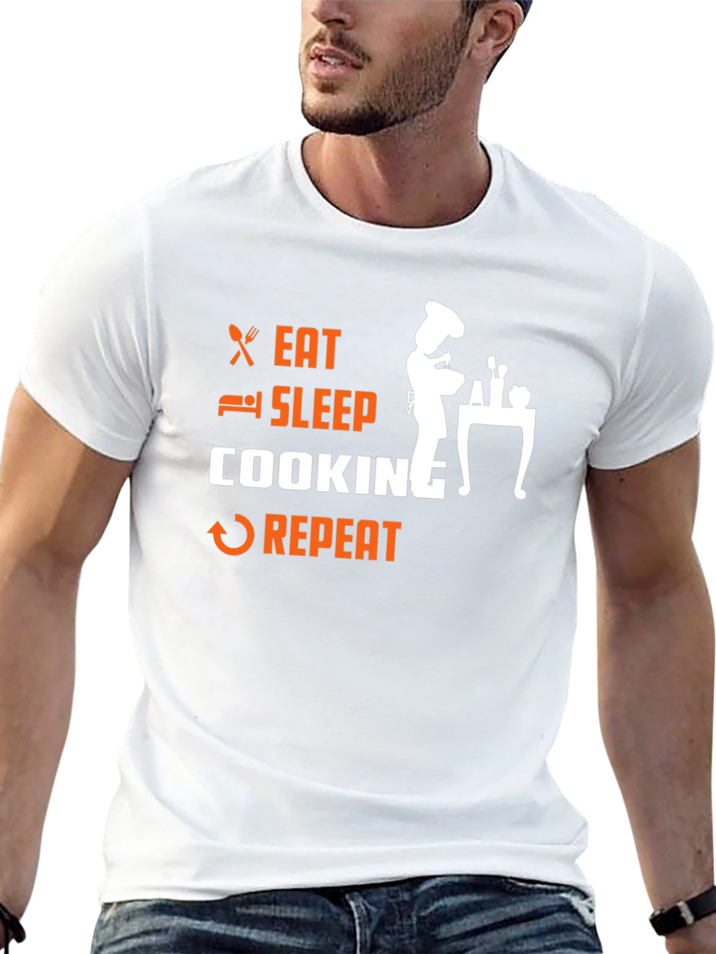 Eat Sleep Cooking Repeat Graphic T-Shirt