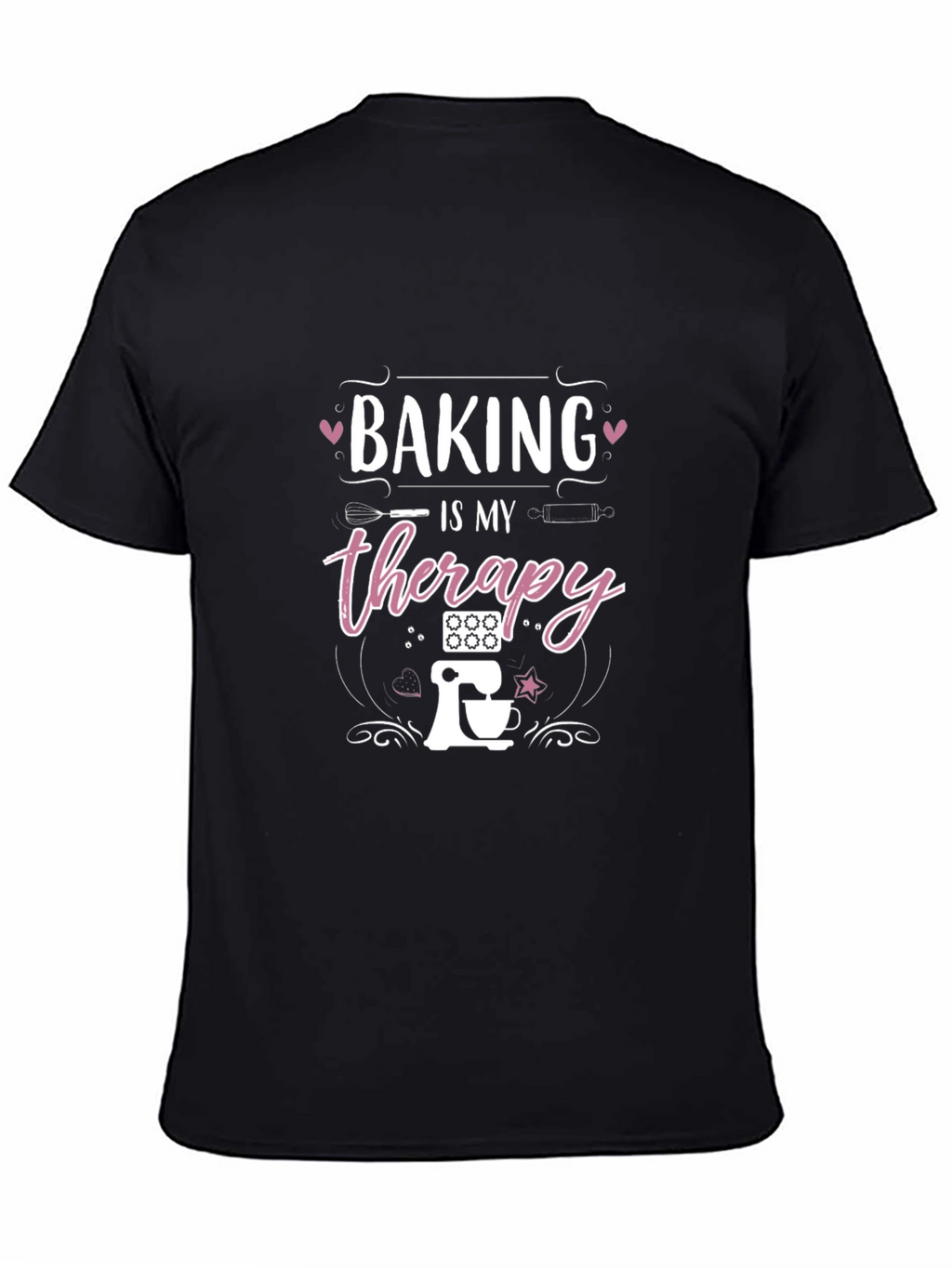 Baking Is My Therapy Black T-Shirt