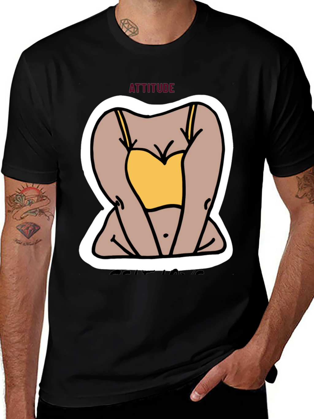 Attitude Graphic Tee - Cartoon Design