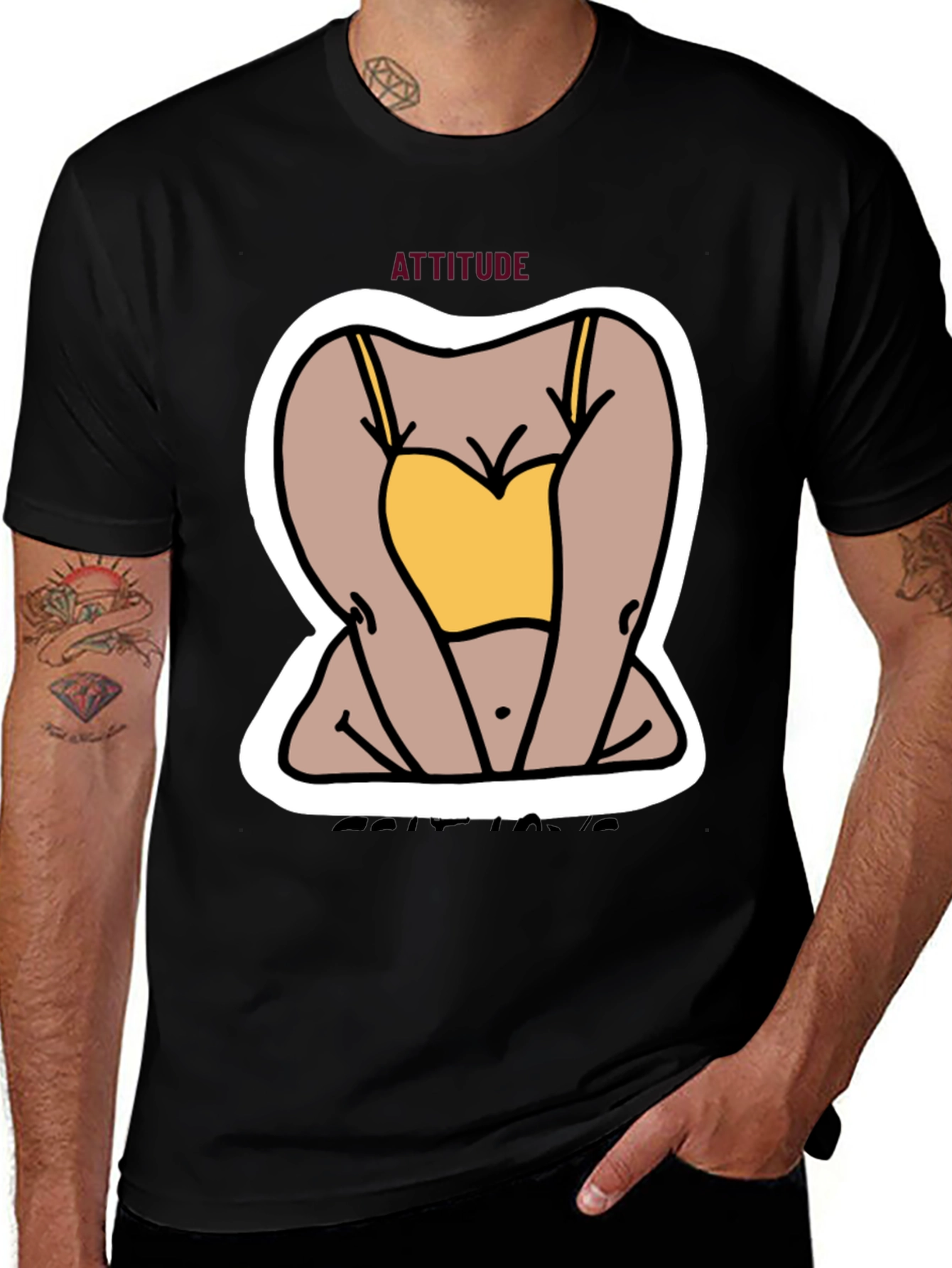 Attitude Graphic Tee - Cartoon Design